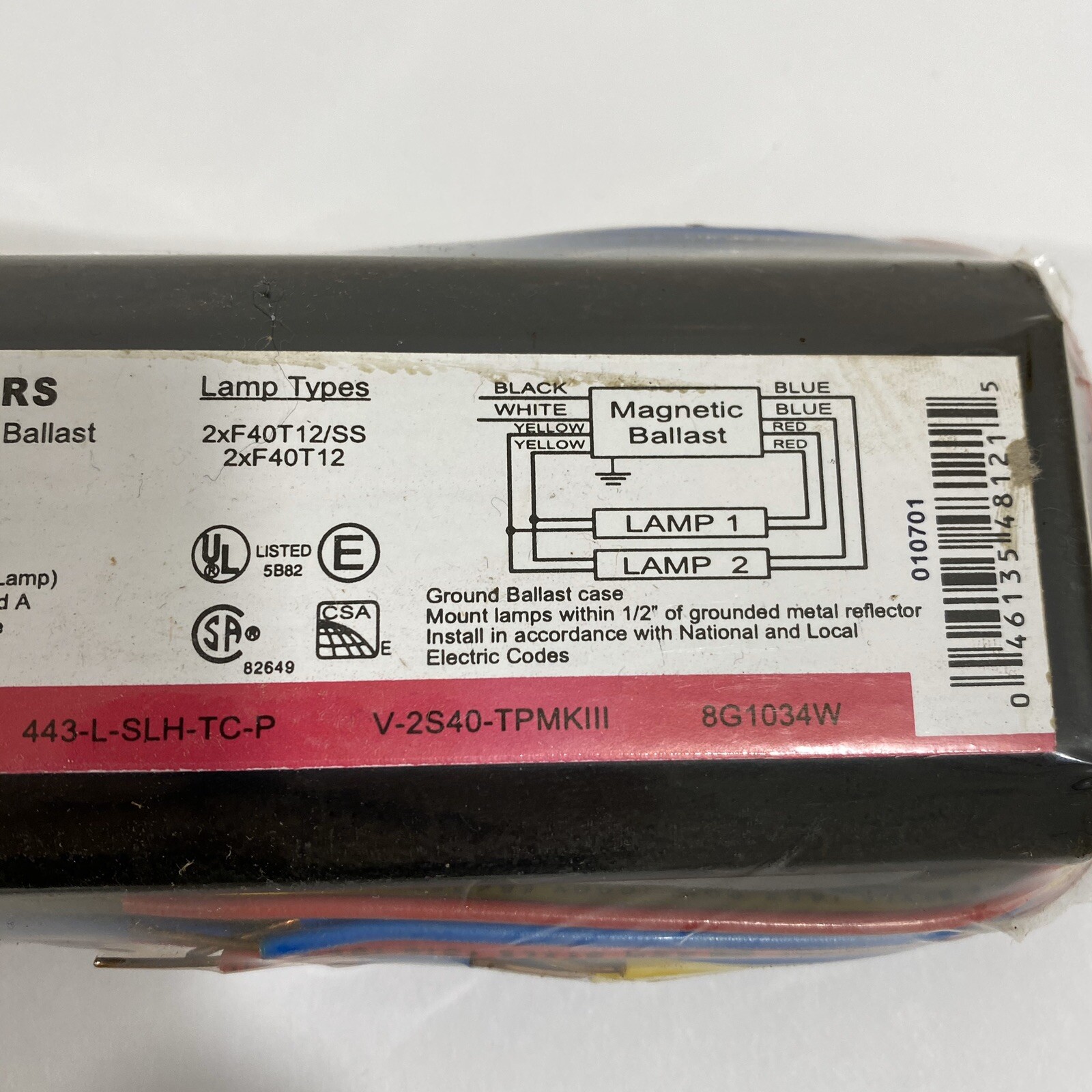 Sylvania Osram Ballast MB2x96/277 RS IS Instant Start 277V NEW