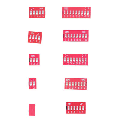 45Pcs Dip Switch Assorted Kit On Off Toggle 2.54mm Range 1 2 3 4 5 6 7 8 9P CST