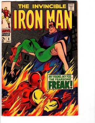 IRON MAN #3 - 1968 Marvel - Way cool, early, early IRON MAN - THE FREAK!