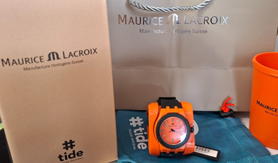 Maurice Lacroix Aikon # tide-40 mm-Orange-Datum-Neu Ungetragen Ovp-AI2008