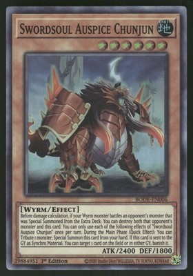 Swordsoul Auspice Chunjun Super Rare Burst of Destiny BODE-EN006 NM