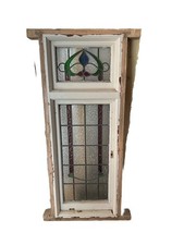 Reclaimed Leaded lead Light Stained stain Glass Art Deco Nouveau Window 