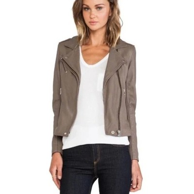 IRO Tara Leather Moto Motorcycle Biker Jacket Brown sz 40 US 6 8