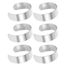 6Pcs Durable Stainless Steel Open Bangle Bracelet Blanks for Jewelry Crafting