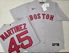 MAGLIA BASEBALL UOMO Boston red sox anthony duran uncinetto martinez cucita GRIGIO nuova