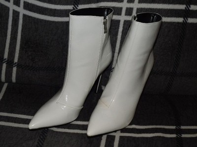 Stiletto High Heel Stiefelette Lack weiß Gr.42