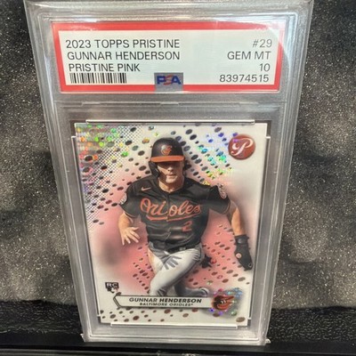 2023 Topps Pristine Pink Refractor Gunnar Henderson RC 2/15 PSA 10 *JERSEY MATCH