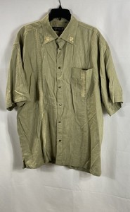 Vintage Y2K Versace Classic V2 Men's Green Embroidered Button Up Shirt XL