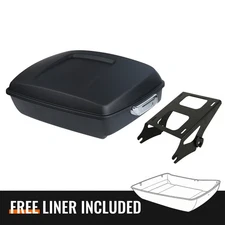 Matte Chopped Trunk + Mount Rack Fit For Harley Touring Street Glide 14-25