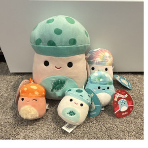 Lot of 5 Squishmallows Mushroom Plush Lot w/ Tags Sydney & Mully 