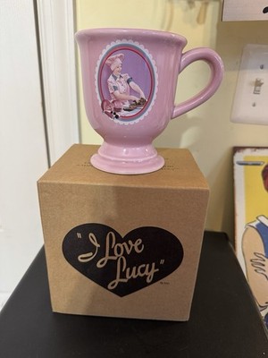 I Love Lucy Chocolate Factory Pink Pedestal Coffee Tea Mug - Job Switching 12oz