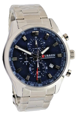 Curren Herren Armband Uhr Edelstahl Chronograph Stoppuhr Datum 45mm Neu
