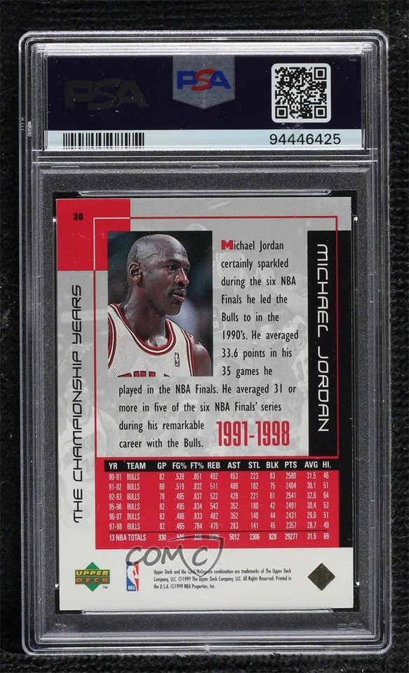 1999 Upper Deck Michael Jordan Career Box Set Michael Jordan #30 PSA 8 HOF - Image 2 of 2