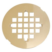 4-1/4" OD Casper Brass Snap-In Shower Strainer Grid, Polished Brass, D319-01