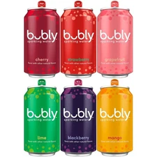 bubly Sparkling Water, 6 Flavor Variety Pack 12 Fl Oz (Pack of 18) 