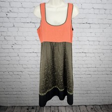 Moulinette Soeurs Green Orange Silk Floral Lace Trim Sleeveless Midi Dress 8