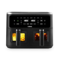 Tower Vortx Vizion 9L Dual Basket Air Fryer with Digital Control Panel 8 Cooking