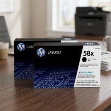 New HP 58X CF258X 2 Pack High Yield Black Toner Cartridge Sealed Box