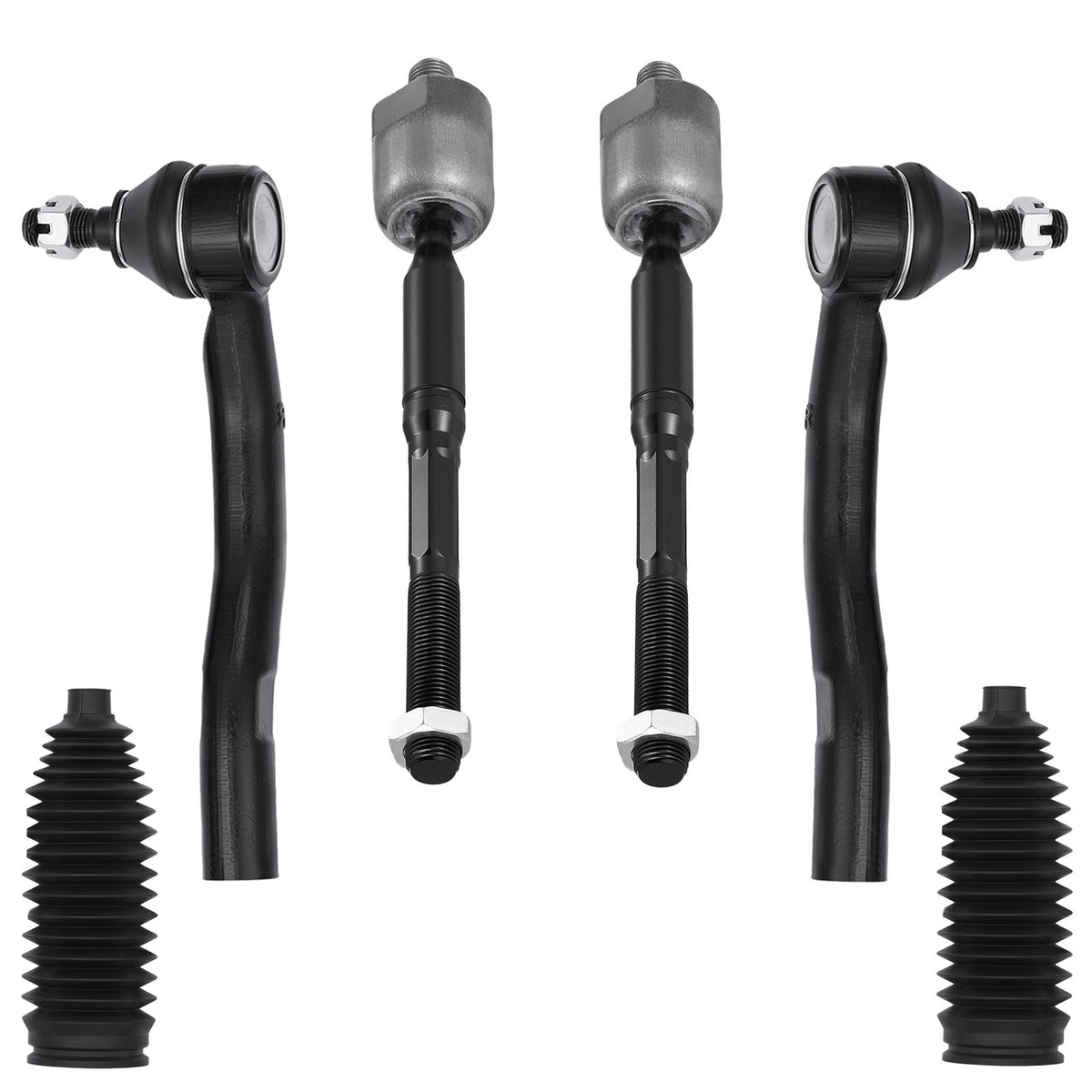 6pcs Front Inner and Outer Tie Rod End Links for Toyota Camry