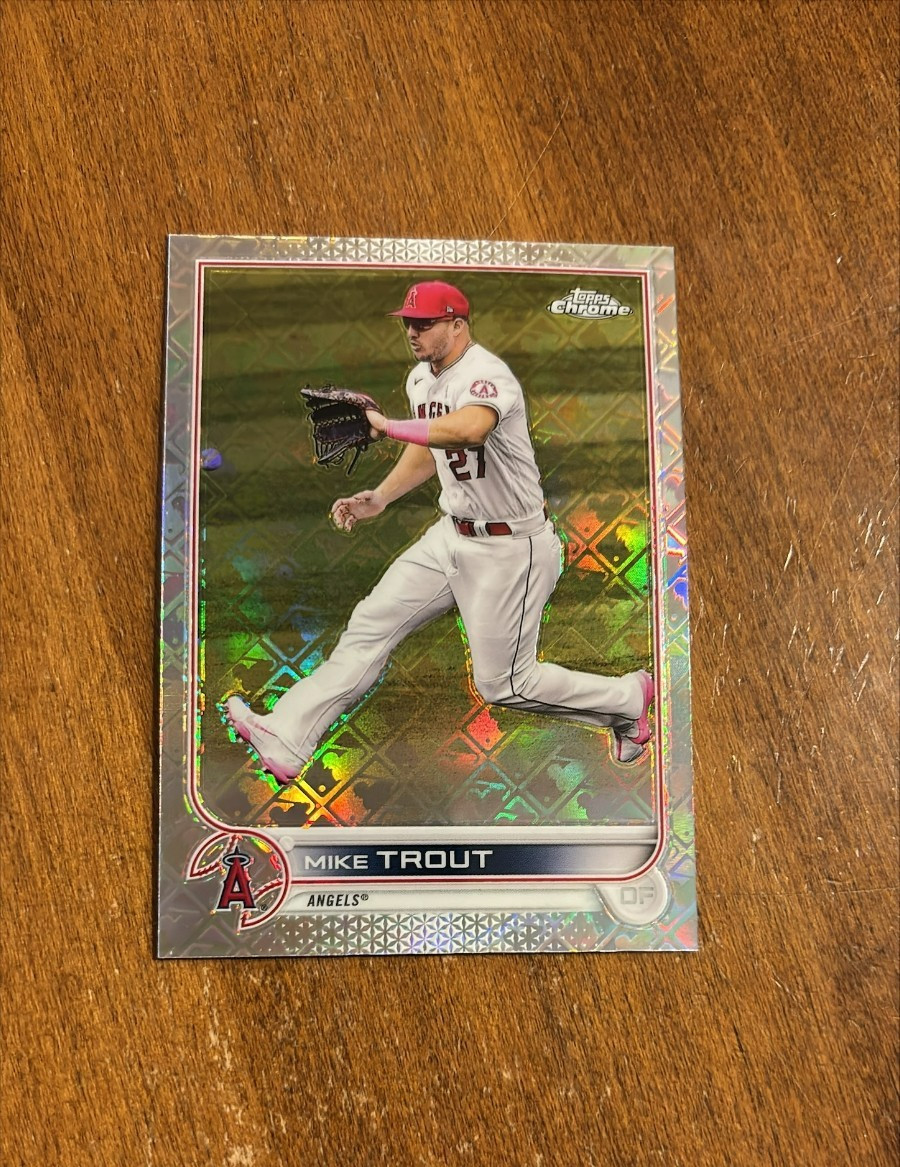 Mike Trout 2022 Topps Chrome Logofractor #27 Los Angeles Angels
