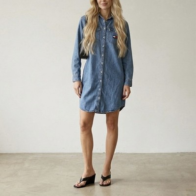 Tommy Hilfiger Jeans Women's Shirt Dress Medium Denim Snap Button Casual Preppy
