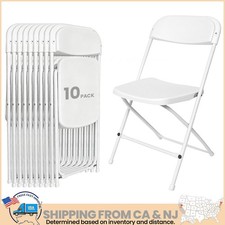 10 Pcs Plastic Folding Stackable Chairs Seat for Office Home Event Wedding Party