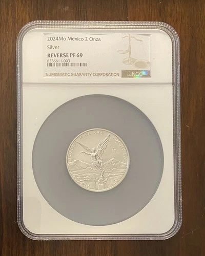 2024 MEXICO LIBERTAD - 2 ONZA - SILVER - REVERSE PROOF - NGC PF69 - POP 7 - RARE