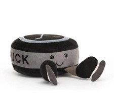 New Amuseables Sports Ice Hockey Puck Soft Plush Stuffed Toy NWT Dust Bag