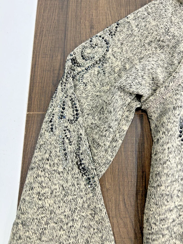 Miss Me Womens Size M Full Zip Hoodie Fleece Jacket Coat Faux Fur Jeweled - Image 3 of 4