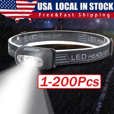LED Headlamp USB Rechargeable Flashlight Waterproof Head Lamp Torch Camping Lot