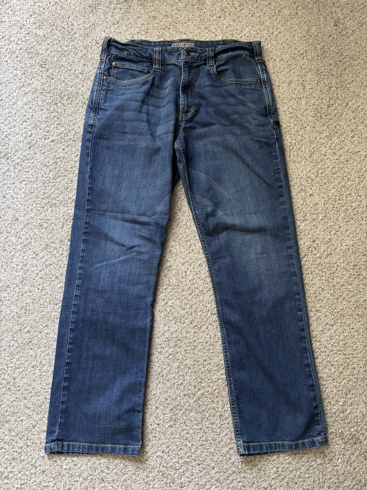 5.11 Tactical Jeans Mens Size 34x32 Blue Defender Flex Jeans Regular Straight