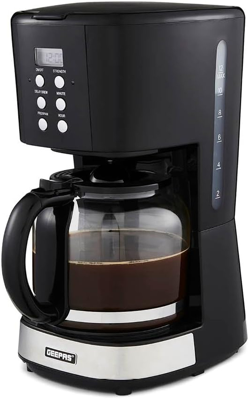 GEEPAS 1.5L Filter Coffee Machine | 900W Programmable Drip Coffee Maker for Inst