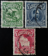 Stamps of Bolivia - Condor, Hernando Siles And Card From Country N� 161/163