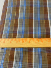 Woven plaid cotton gingham weight fabric with gold metallic stripe1 yd 13"x 44"