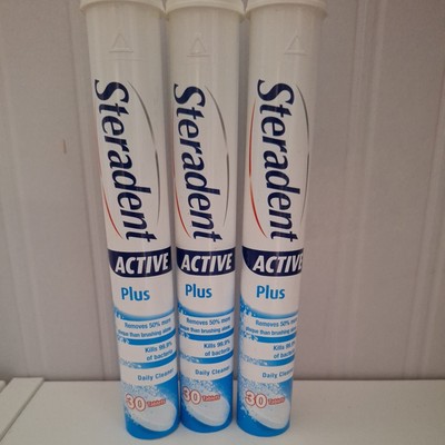 STERADENT ACTIVE PLUS Zahnersatzreinigungstabletten - 3 Packungen à 30 ( 90 Tabletten )