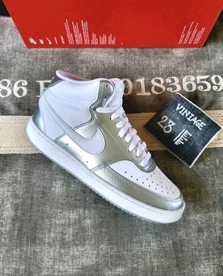 Nike Court Vision Mid Metallic Silver - Unisex - Größen: 40,5, 42 & 44,5   
