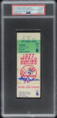 REGGIE JACKSON “MR OCTOBER” 3HR 1977 WORLD SERIES GAME 6 TICKET