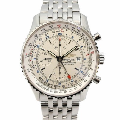 BREITLING Navitimer World A24322 weiß Herrenuhr gebraucht #21025