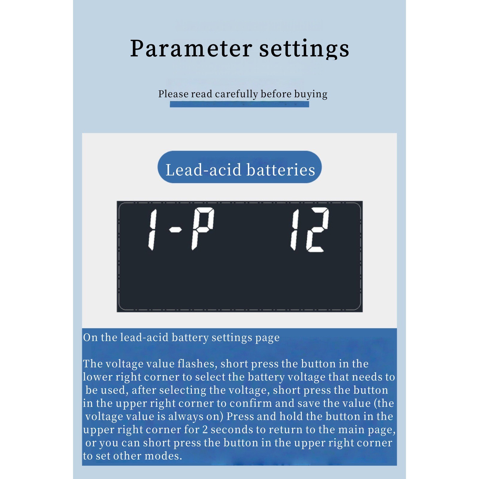 LCD Display Battery Monitor Meter For Lithium Iron Phosphate Ternary Lead Acid
