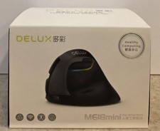 DELUX AA Battery Bluetooth 4000DPI Ergonomic Vertical 2.4G Wireless Mouse PC