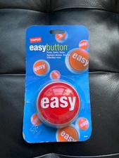 STAPLES "That Was Easy" BUTTON TALKING OFFICE GIFT STRESS RELIEF NIB ORIGINAL