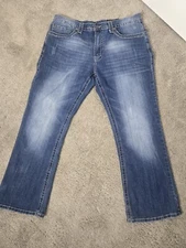 TK Axel Jeans Mens 36x30 Wolcott Vintage Meduim Wash Grunge Style Pre-owned 