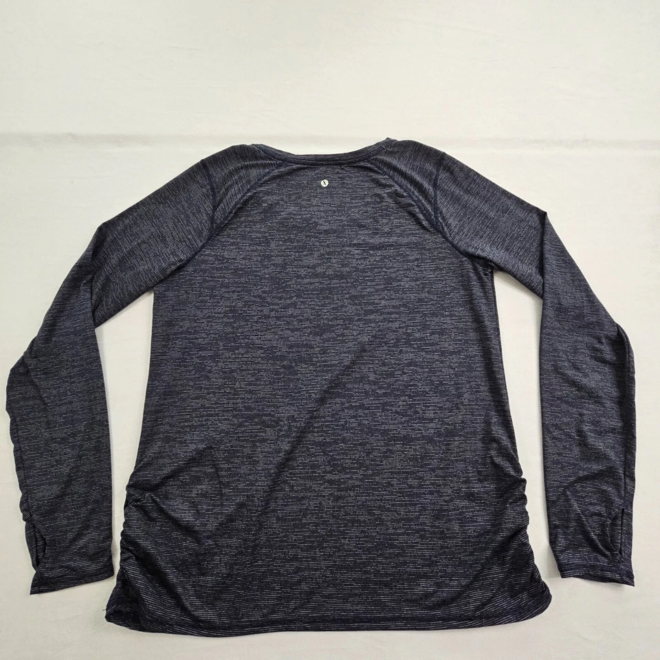 Camiseta Xersion Azul Rayas Manga Larga Mezcla Poliéster Rendimiento Para Mujer XL Foto 2 de 4