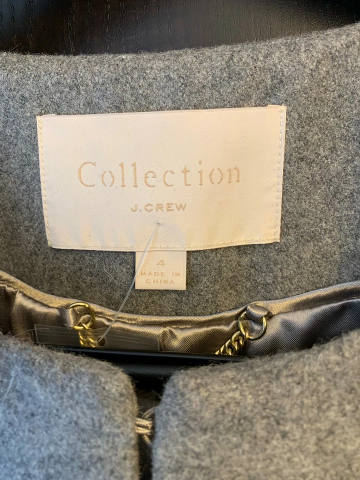 WOMEN Collection Cocoon Coat Embellished Italian Wool melton US 4 UK 8 - Image 2 of 4