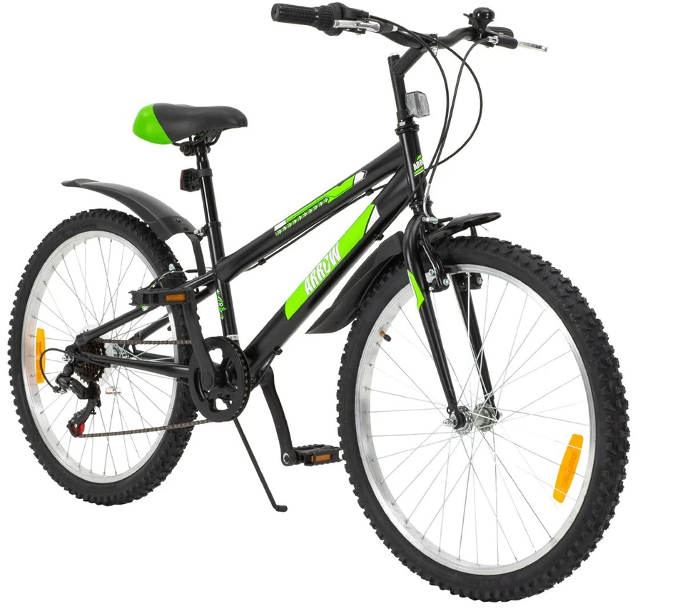 ACTIONBIKES MOTORS Kinderfahrrad Kinder Fahrrad Kinderrad Rad 6-Gang Schaltung Schwarz 24 Zoll