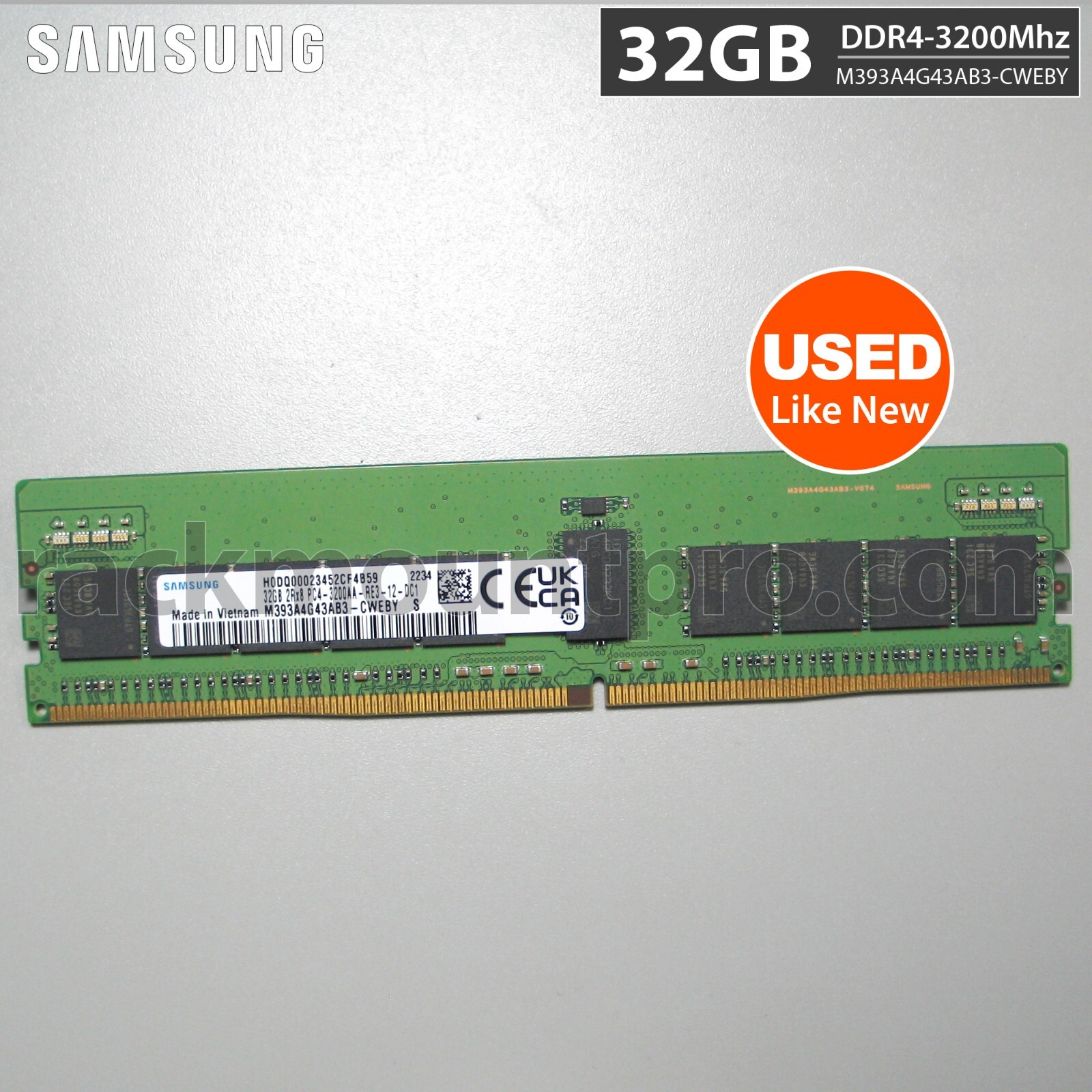 Samsung M393A4G43AB3-CWEBY 32GB PC4-25600 DDR4-3200MT/s 2RX8 ECC RDIMM ...
