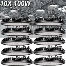 10 Pack 100W UFO LED High Bay Light Shop Industrial Commercial Factory Warehouse