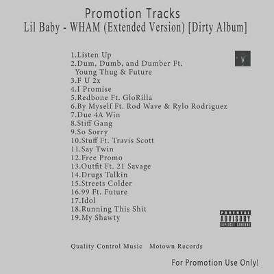 Rap/Hip-Hop.. White CD. Lil Baby - WHAM (Extended Version) [Dirty Album]