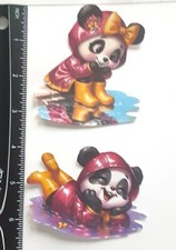 Lot of 2 Rainy Day Summer Panda Bear Puddles SINGLE LAYER Embellishments 454