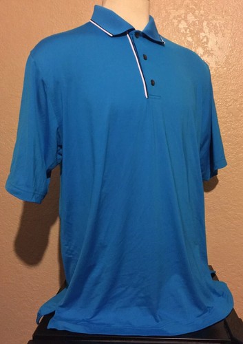 Footjoy Men's Size XL Nylon Spandex Blue Short Sleeve Golf Polo Shirt FJ Stretch - Picture 4 of 8